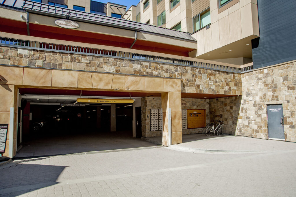 Village parking garage entrance